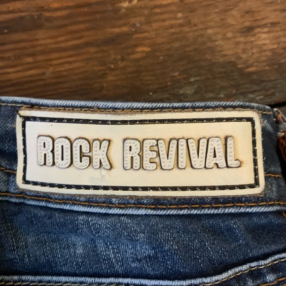 Rock revival Jessica low rise skinny jean sz 26 Embroidered back flap pockets - Picture 16 of 16